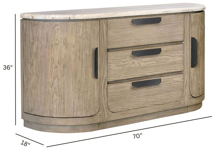 Braelyn Dorian Gray and White 2 Door Stone Top Buffet