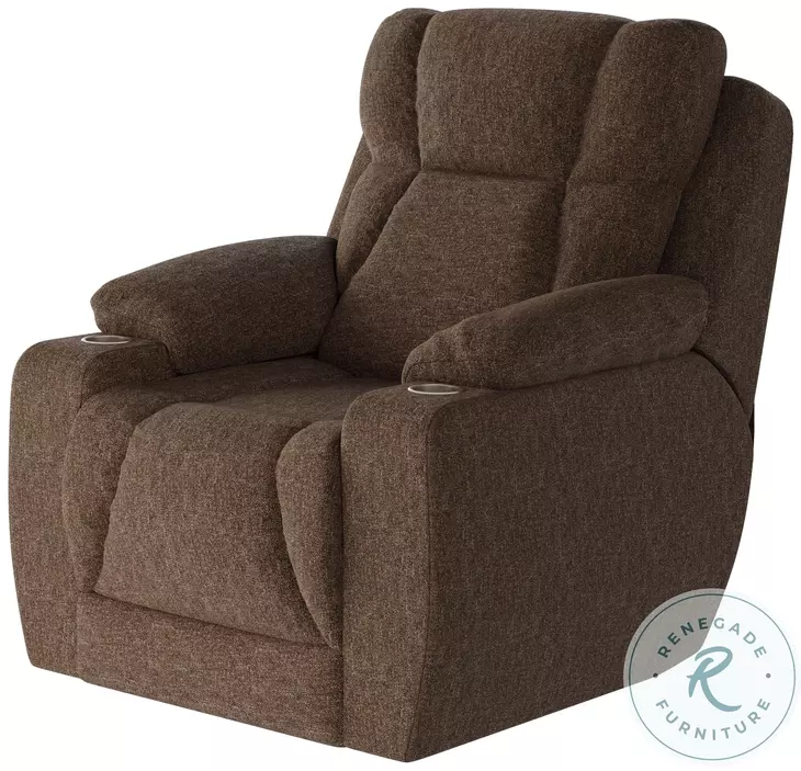 Challenger Athens Truffle Power Headrest Wall Hugger Big Mans Recliner