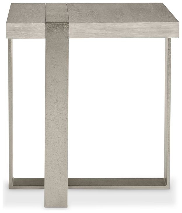 Tempo Larza and Satin Nickel Square Side Table
