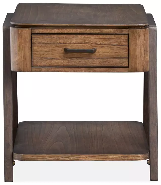 Hallie Milk Chocolate and Dark Chocolate Rectangular End Table