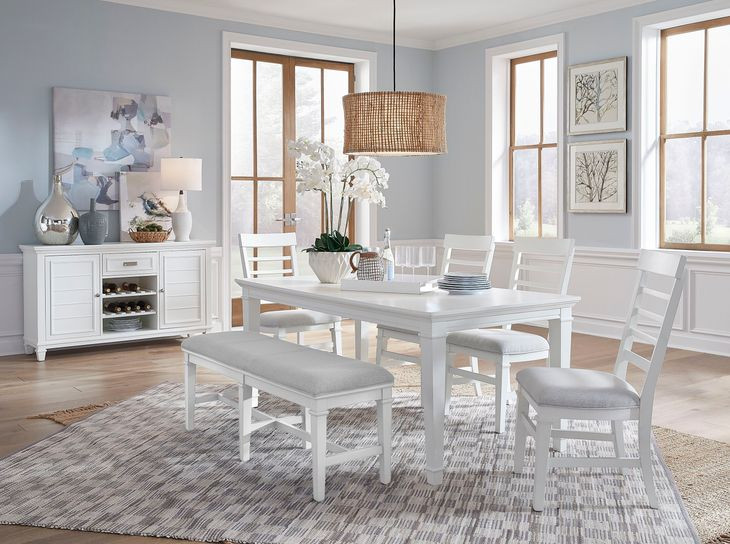 Harborwick White Dove 90" Extendable Rectangular Dining Table