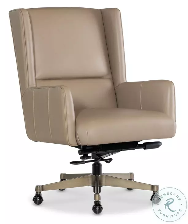 Palloria Salvo Beige Leather Swivel Tilt Executive Chair
