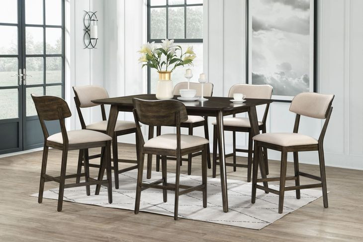 Rex Walnut 60" Rectangular Counter Height Dining Table