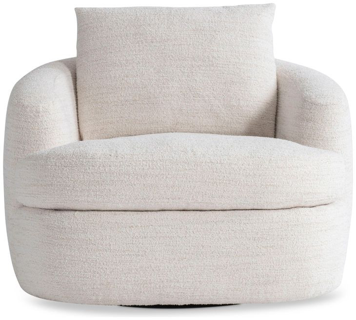 Jules Cream Upholstered Swivel Chair