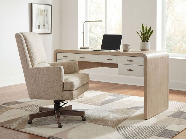 Wright Beige Upholstered Swivel Tilt Executive Chair