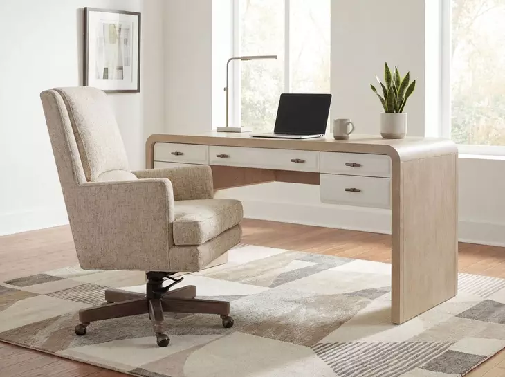 Wright Beige Upholstered Swivel Tilt Executive Chair