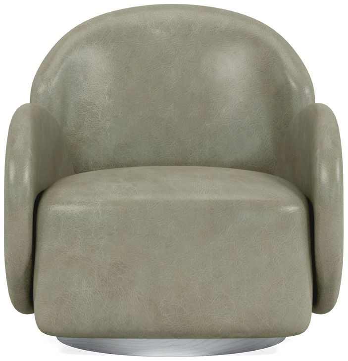 Rothko Uph Pale Green Leather Upholstered Swivel Accent Chair