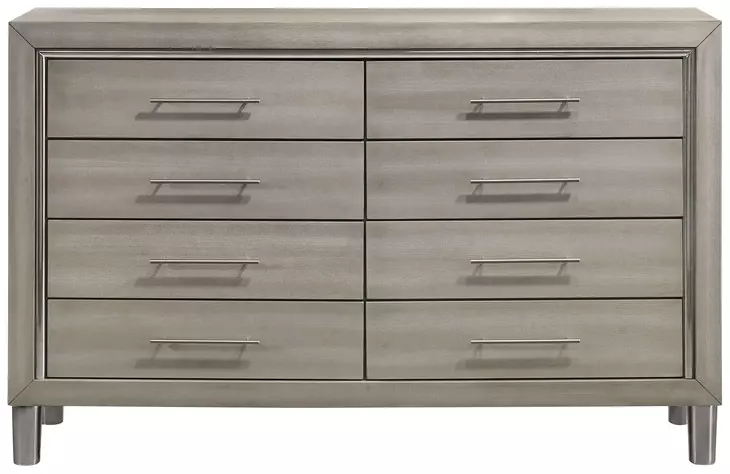 Lennox Gray 8 Drawer Dresser From New Classic | Coleman Furniture