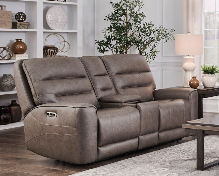 Lawson Sydney Brunette 76" Zero Gravity Power Reclining Loveseat with Console and USB Charging
