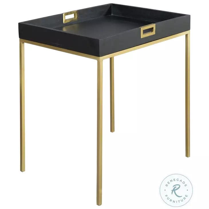 Special Reserve Black and Gold Accent Table From Hekman Furniture