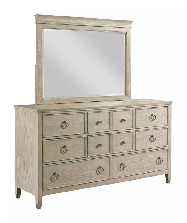 Clearview Oyster 8 Drawer Fremont Dresser with Rectangular Mirror
