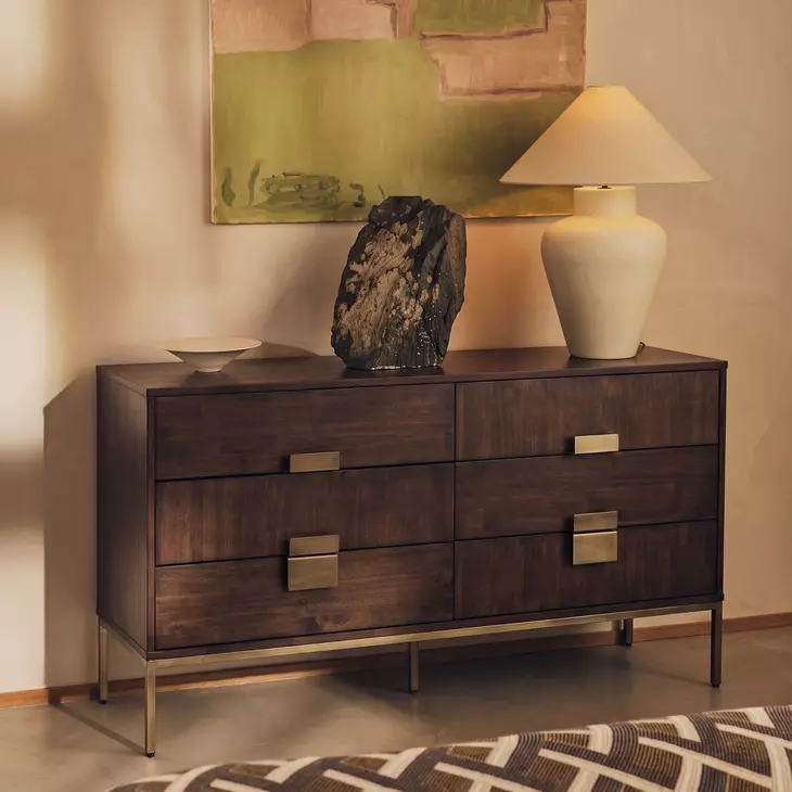 Emerald Antique Brass Dresser