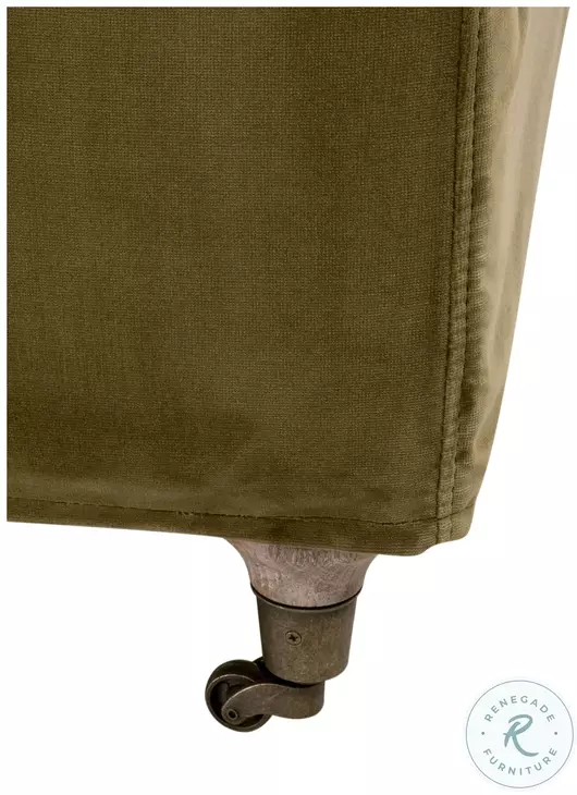 Jade Olive Velvet Slipcover Club Chair