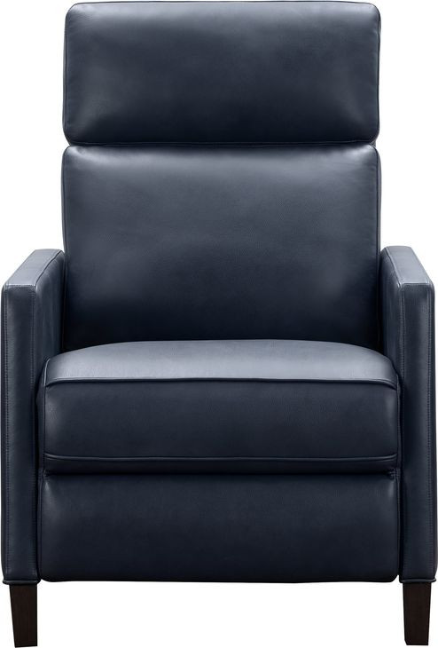 James Barone Navy Blue Leather Zero Gravity Power Recliner with Power Lumbar and USB Charging