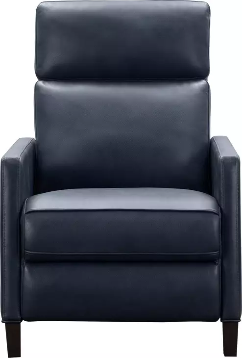 James Barone Navy Blue Leather Zero Gravity Power Recliner with Power Lumbar and USB Charging