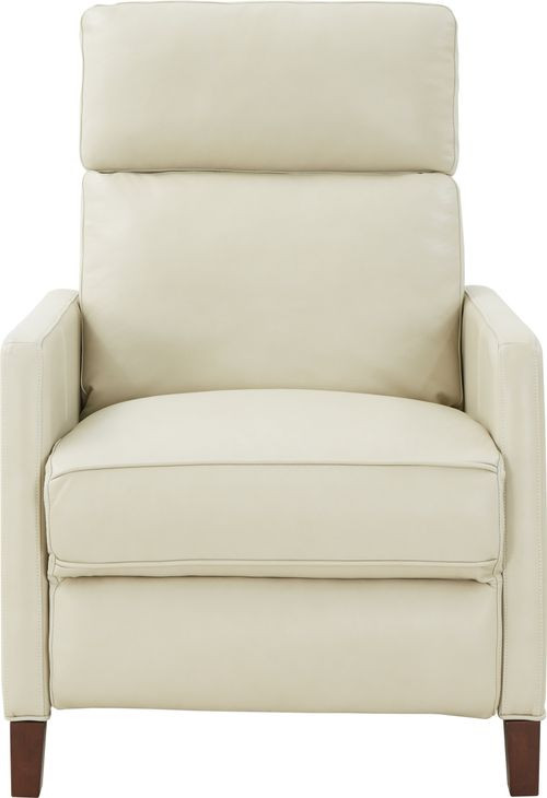 James Barone Parchment Leather Zero Gravity Power Recliner with Power Lumbar and USB Charging