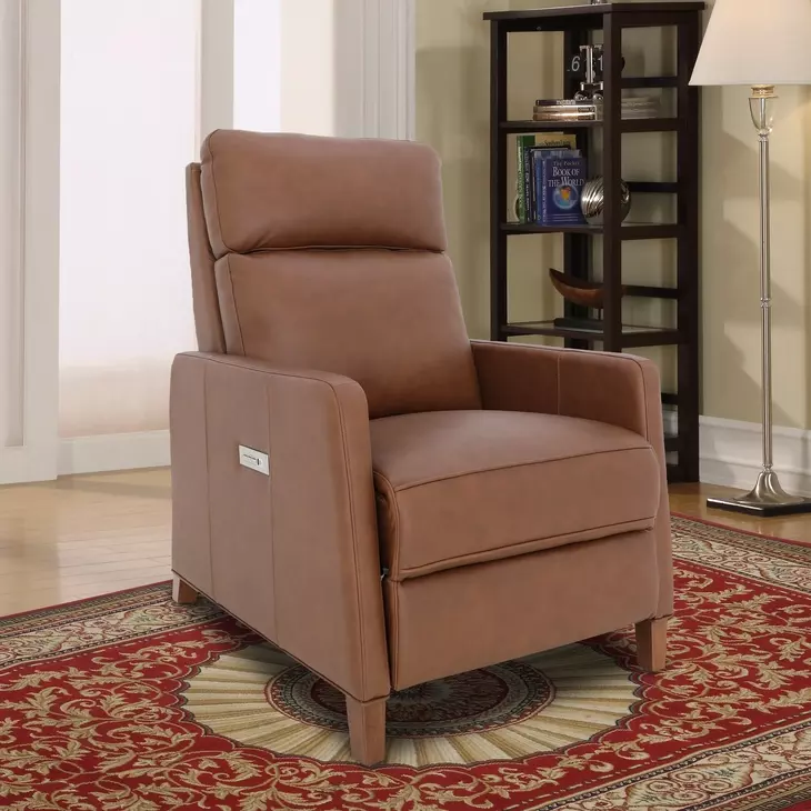 James Dobbs Saddle Leather Zero Gravity Power Recliner with Power Lumbar and USB Charging
