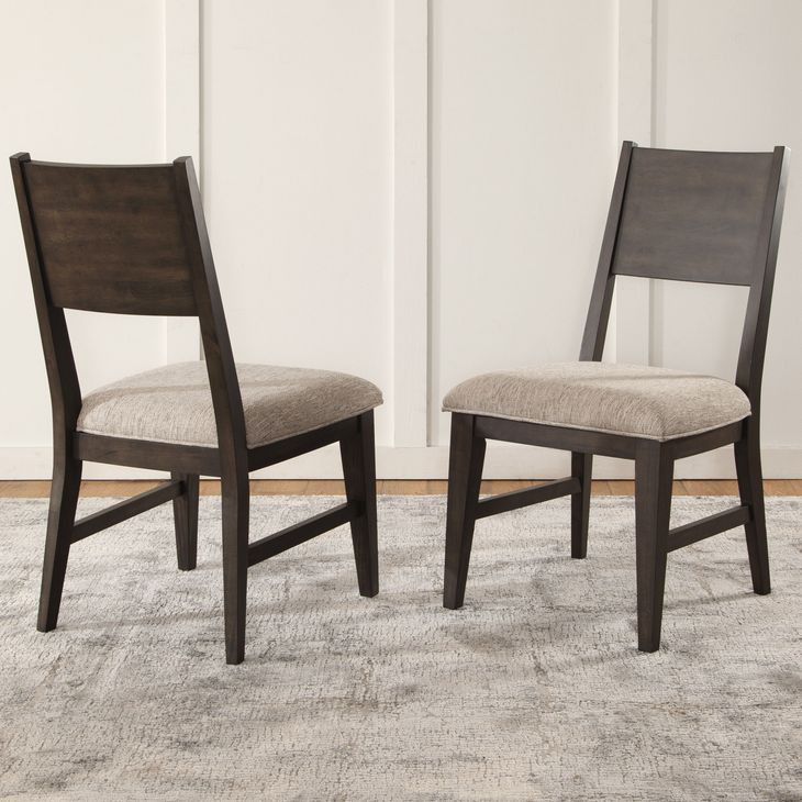 Norvell Gray Upholstered Side Chair Set of 2