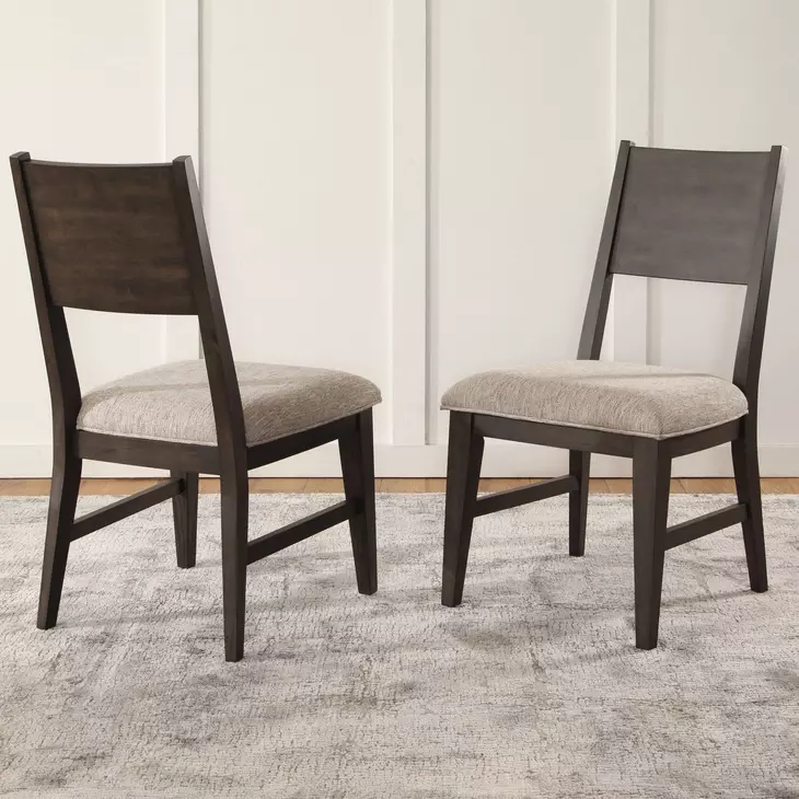 Norvell Gray Upholstered Side Chair Set of 2