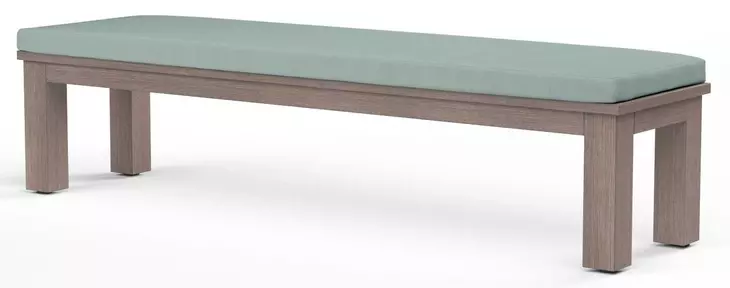 Laguna Cast Mist Upholstered Outdoor Dining Bench