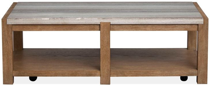 Foxrun Hollow Sierra Brown Rectangular Marble Top Cocktail Table