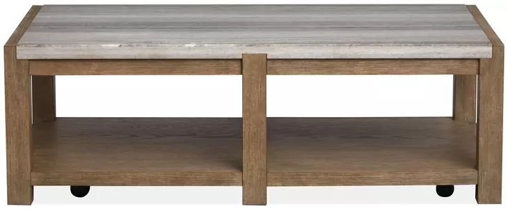 Foxrun Hollow Sierra Brown Rectangular Marble Top Cocktail Table
