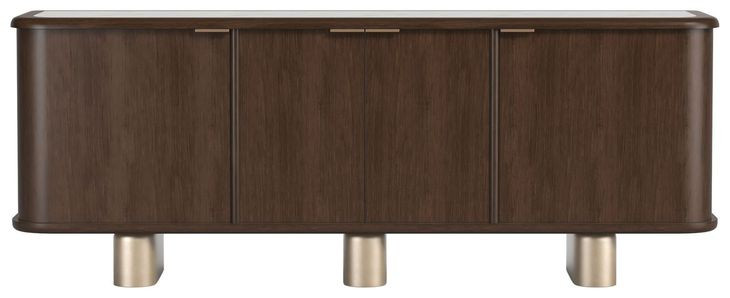 Verge Handcrafted Walnut 85" 4 Door Credenza