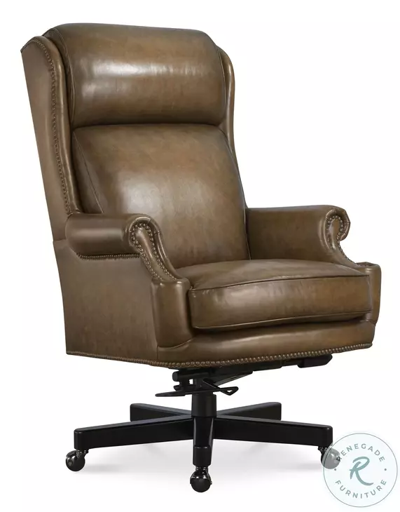 Benton Nature Warm Brown Leather Swivel Tilt Executive Chair