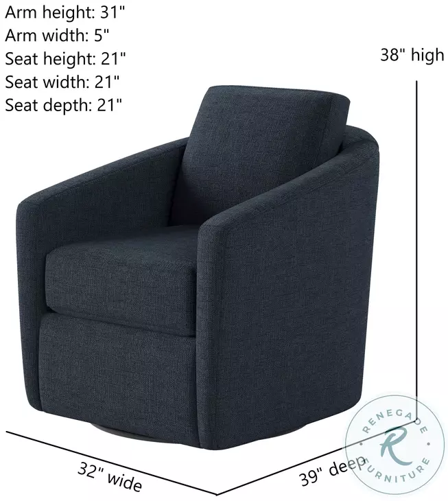 Daisey Brady Navy Swivel Glider