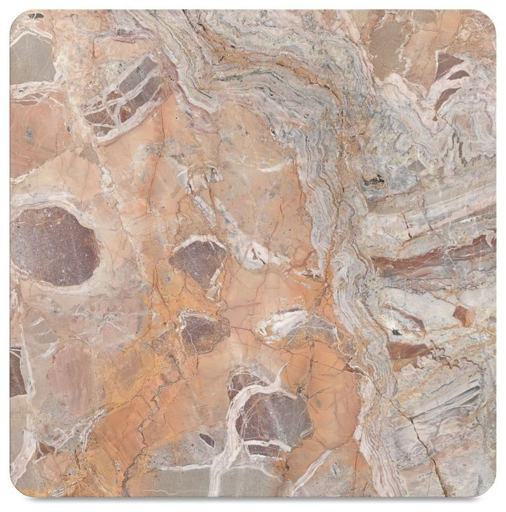Segment Orange Square Marble Top Coffee Table