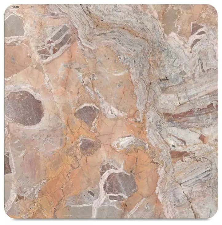 Segment Orange Square Marble Top Coffee Table