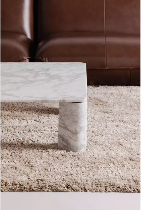 Segment Ashen Gray Square Marble Top Coffee Table
