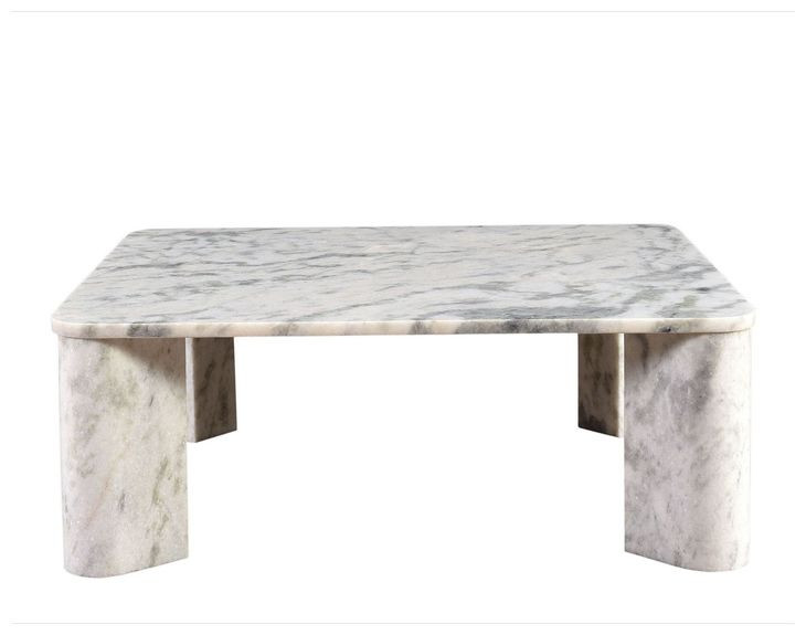 Segment Ashen Gray Square Marble Top Coffee Table