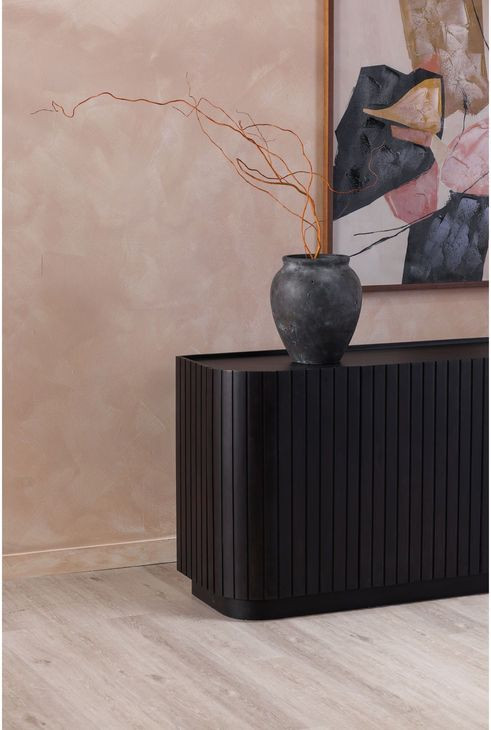 Povera Black 4 Door Sideboard