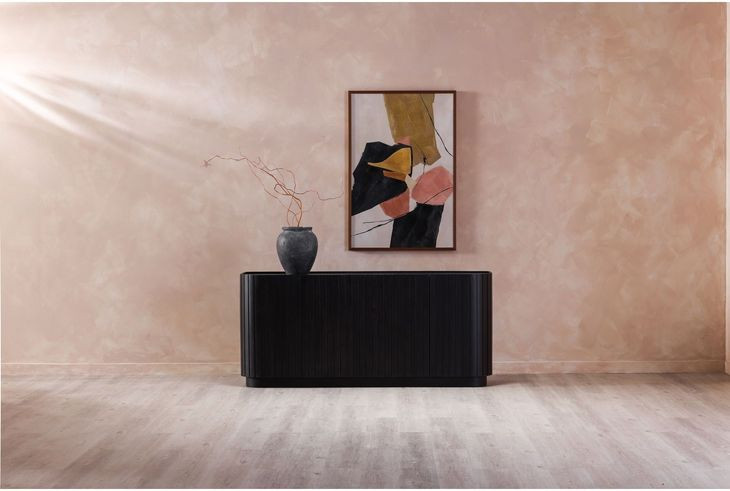 Povera Black 4 Door Sideboard
