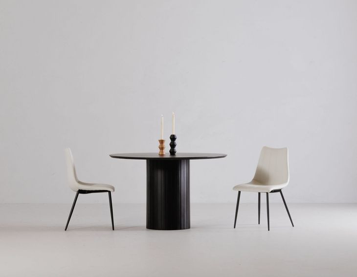 Povera Black Round Dining Room Set