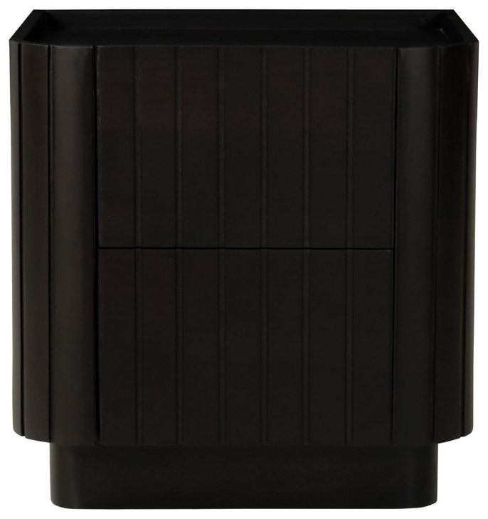 Povera Black 2 Drawer Nightstand