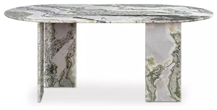 Celia Green 72" Oval Marble Top Dining Table