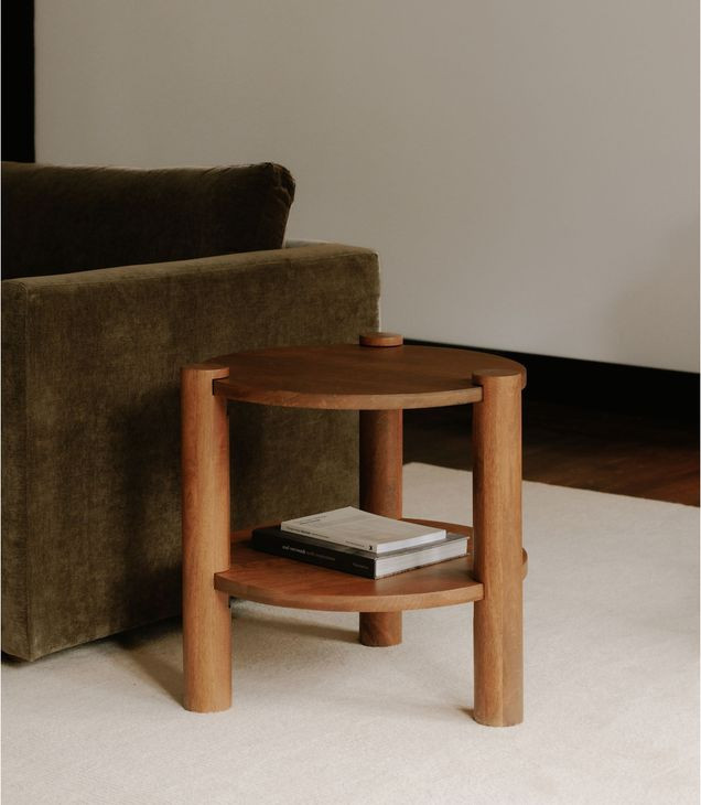 Olsen Vintage Brown Round Accent Table