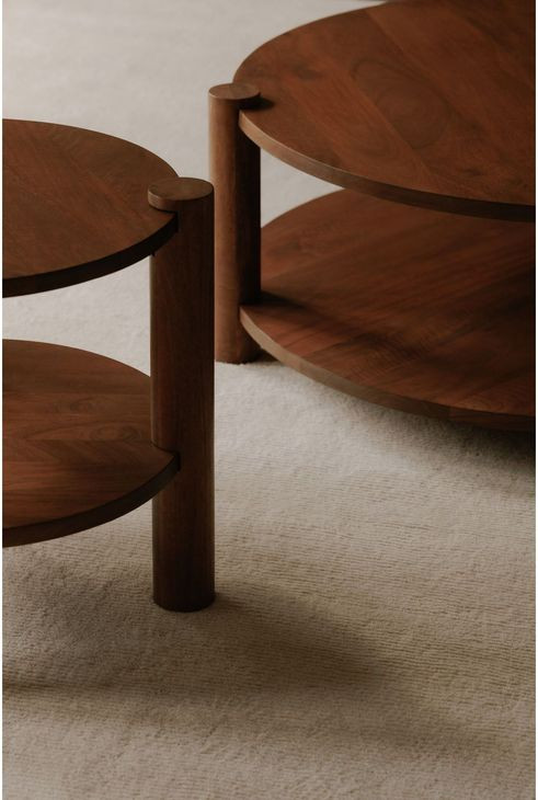 Olsen Vintage Brown Round Accent Table