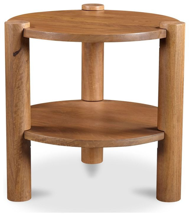 Olsen Vintage Brown Round Accent Table