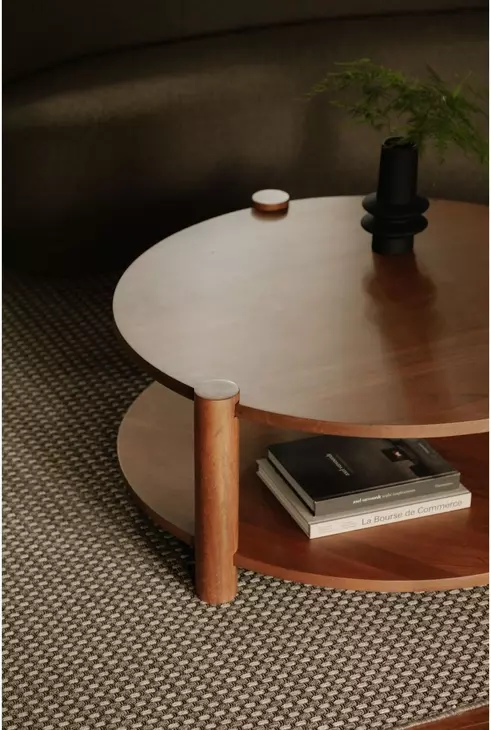 Olsen Vintage Brown Round Coffee Table