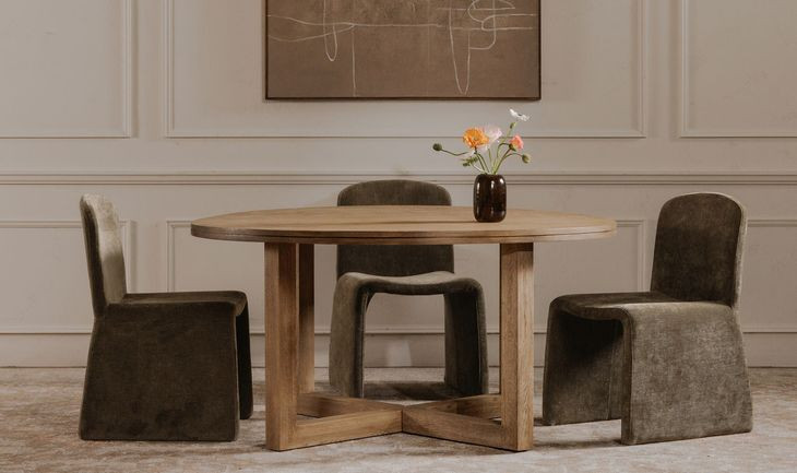 Joel Natural Round Dining Room Set