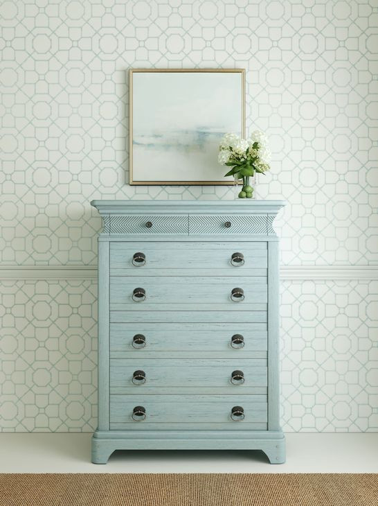 Summer Creek Blue 8 Drawer Chest