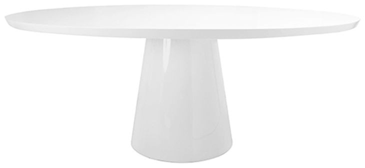 Jefferson White Lacquer 86" Oval Dining Table
