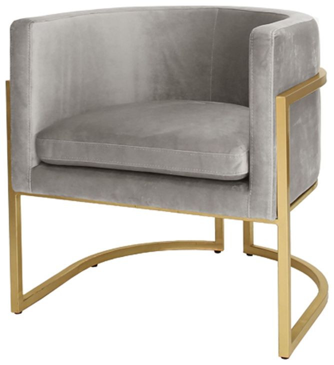 Jenna Gray and Gold Leaf Accent Chair