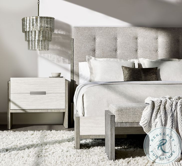 Foundations Linen and Light Shale Upholstered Panel Bedroom Set