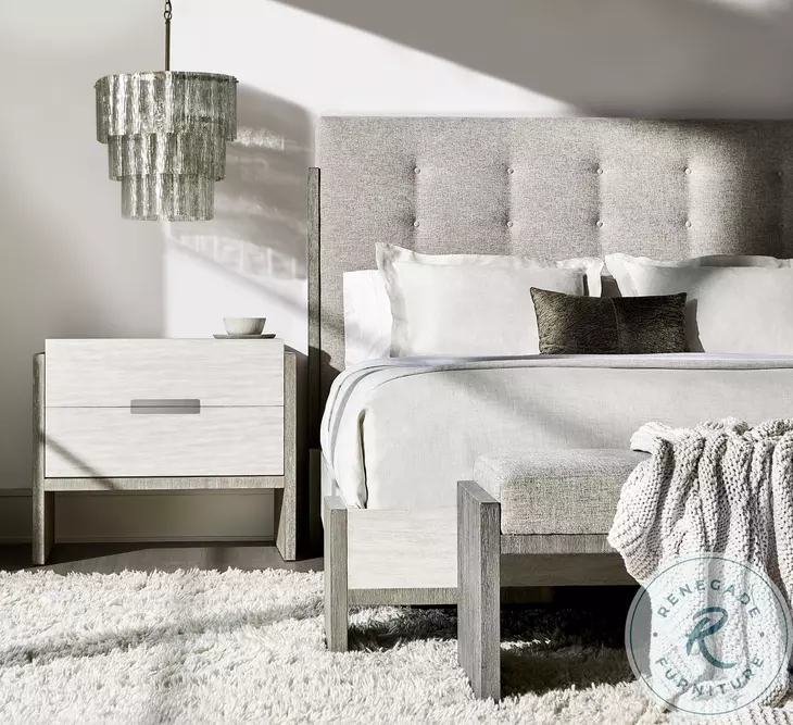 Foundations Linen and Light Shale Upholstered Panel Bedroom Set