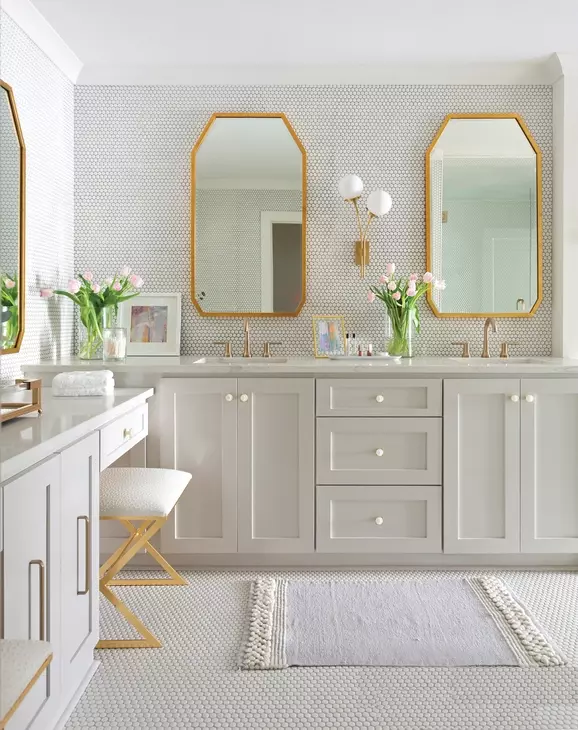 X Side Cream and Gold Stool