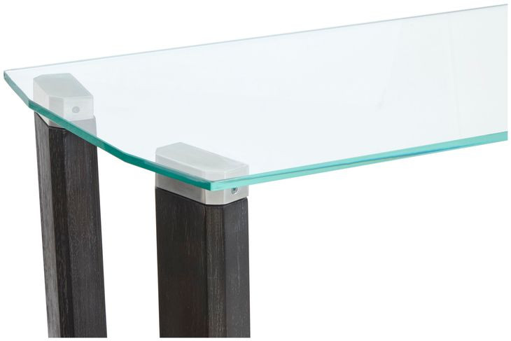 Ironvale Black Truffle Rectangular Glass Top Sofa Table